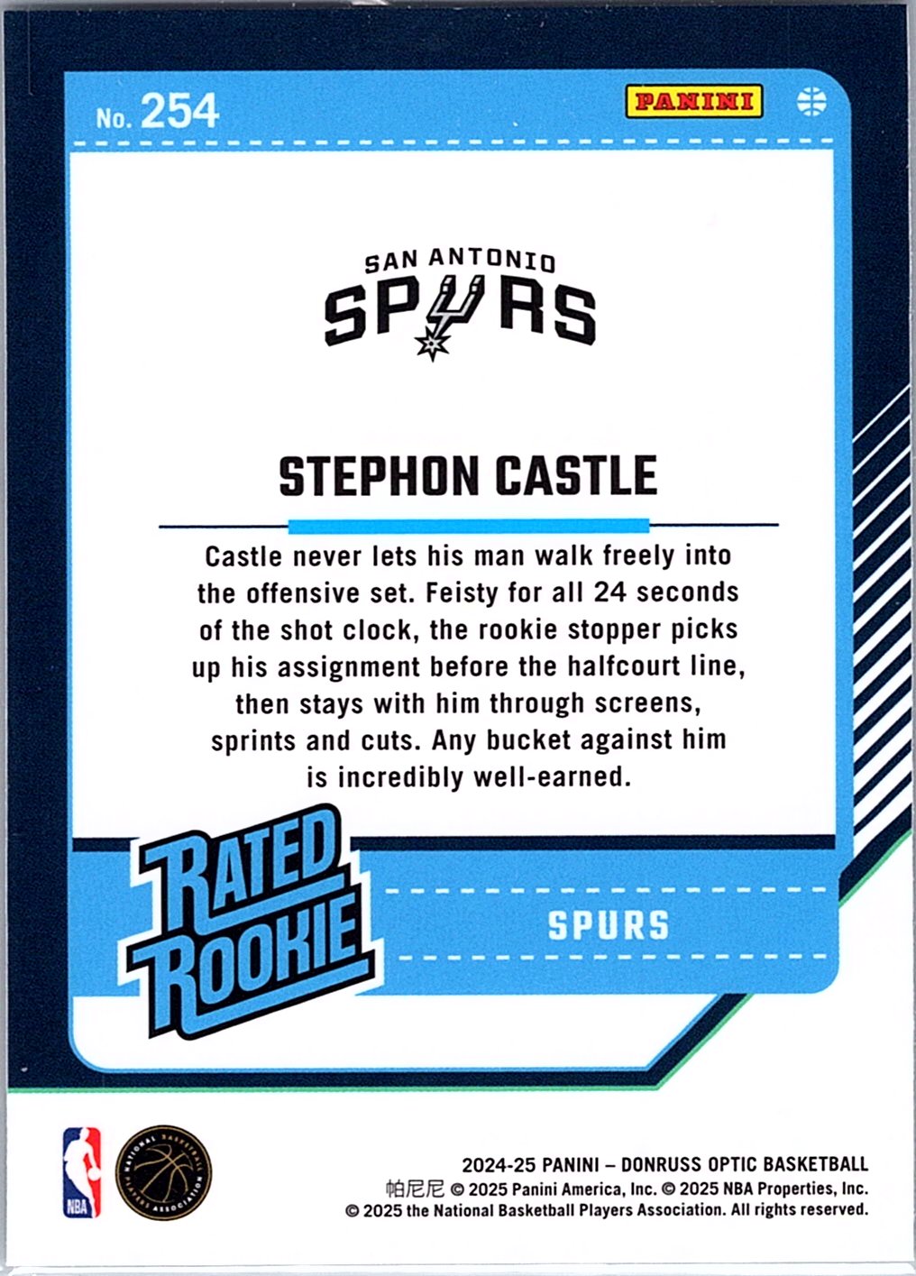 2024-25 Donruss Optic #254 Stephon Castle