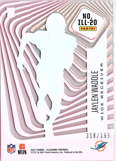 2021 Panini Illusions #ILL-20 Jaylen Waddle Illusionists Pink #/399