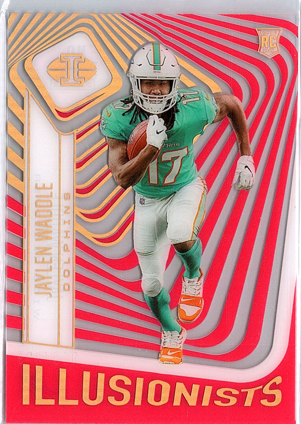 2021 Panini Illusions #ILL-20 Jaylen Waddle Illusionists Pink #/399