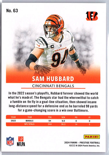 2024 Panini Prestige #63 Sam Hubbard Red Premium Xtra Points #/399