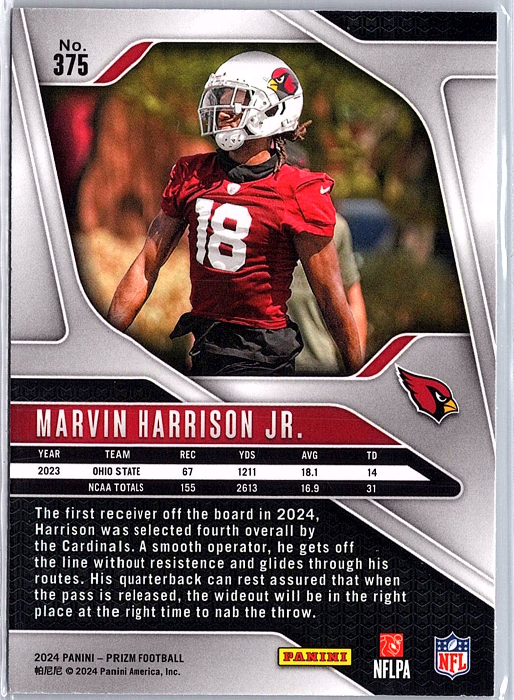 2024 Panini Prizm #375 Marvin Harrison Jr.