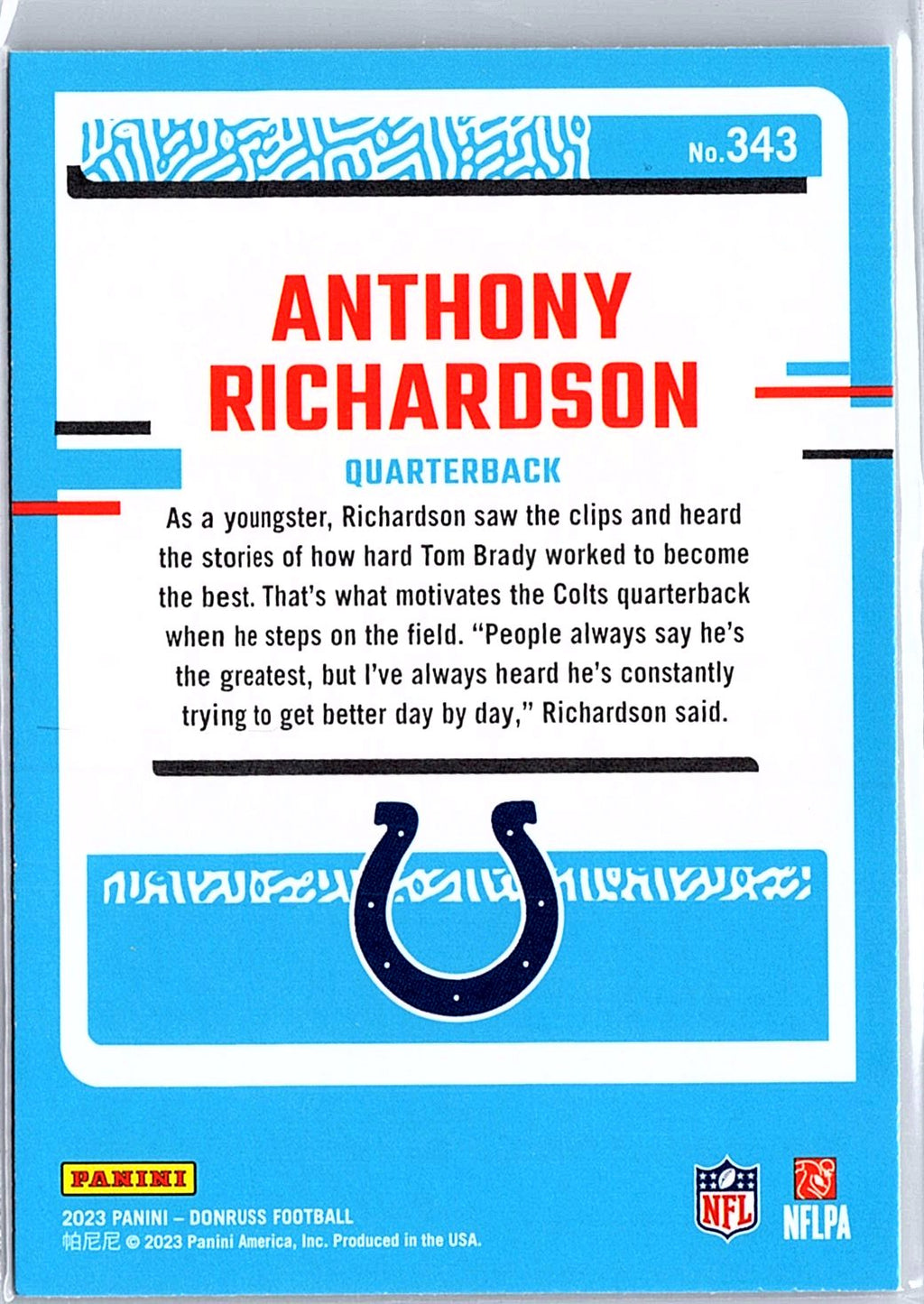 2023 Donruss #343 Anthony Richardson