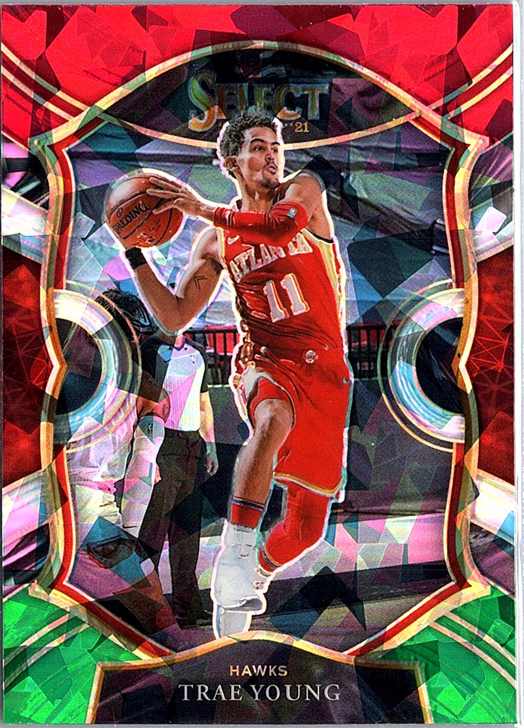 2021-22 Panini Contenders Optic #2 Trae Young Suite Shots Red Cracked Ice
