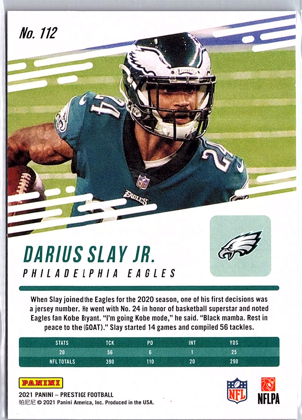 2021 Panini Prestige #112 Darius Slay Jr. Xtra Points Premium Red #/299