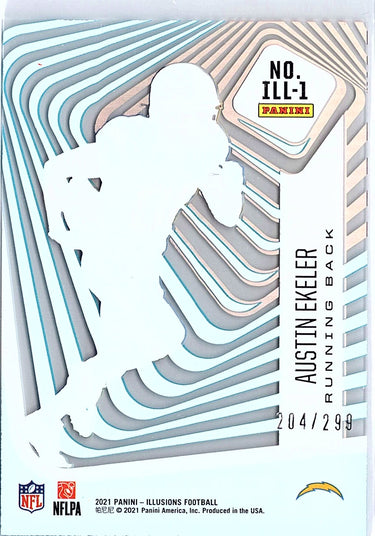 2021 Panini Illusions #ILL-1 Austin Ekeler Illusionists Light Blue #/299