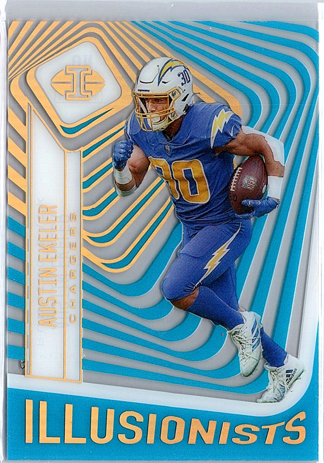 2021 Panini Illusions #ILL-1 Austin Ekeler Illusionists Light Blue #/299