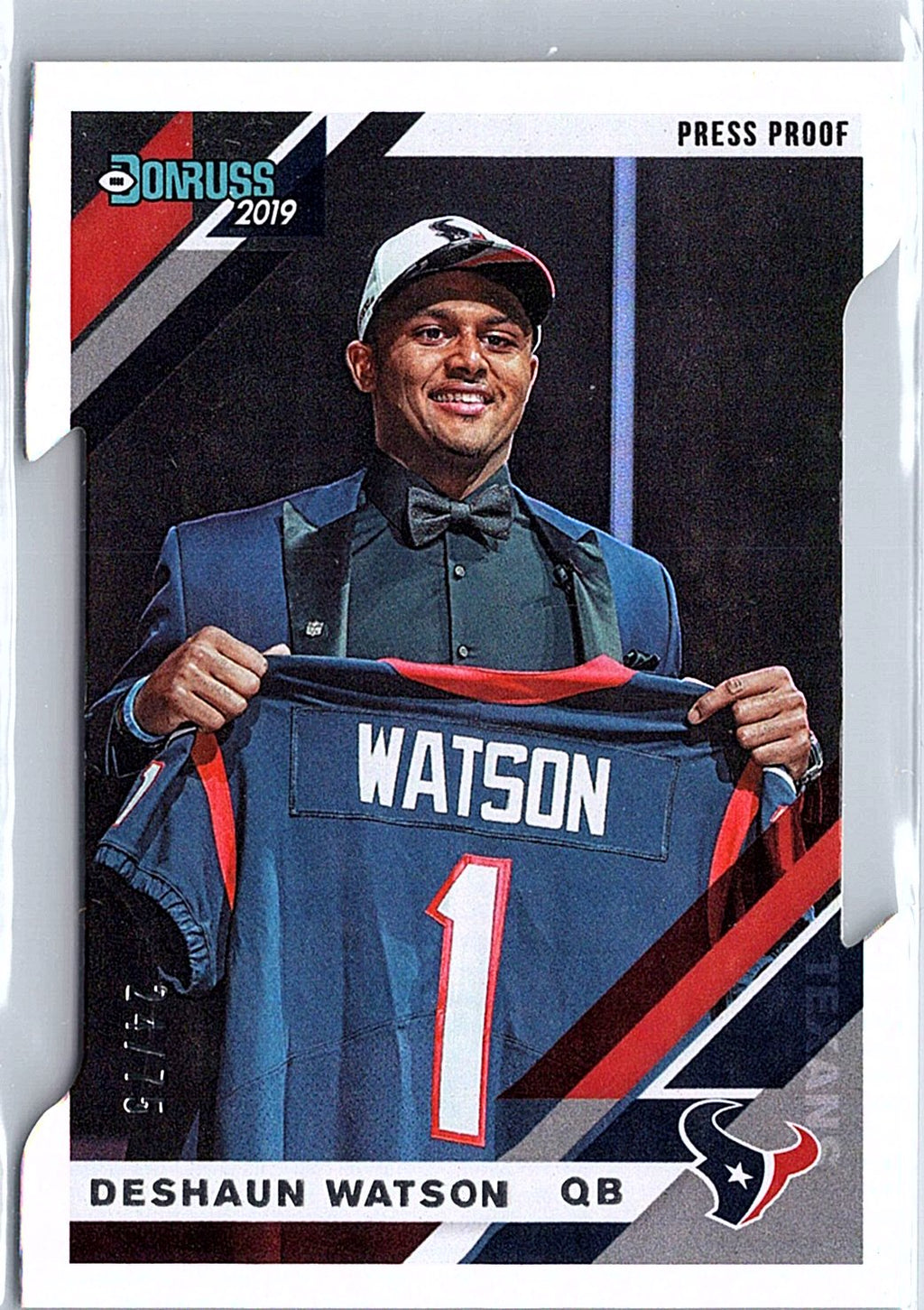 2019 Donruss #106 Deshaun Watson Press Proof Silver Die Cut Draft day #/75