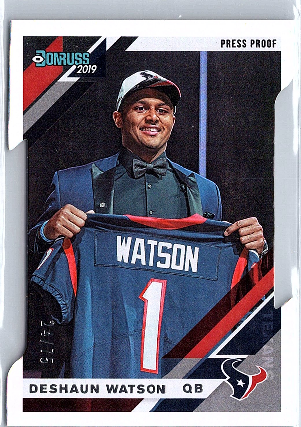 2019 Donruss #106 Deshaun Watson Press Proof Silver Die Cut Draft day #/75