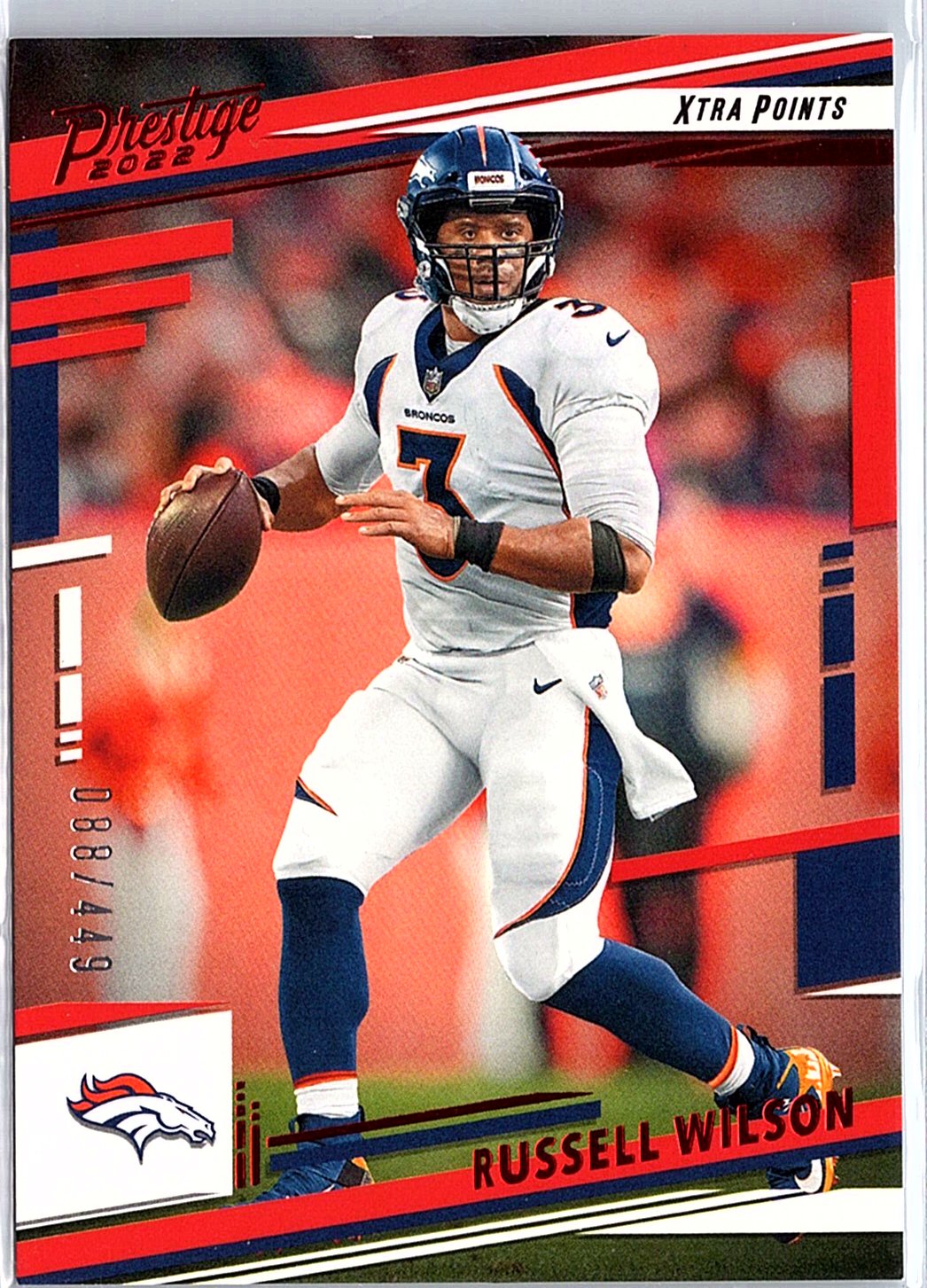 2022 Panini Prestige #254 Russell Wilson Xtra Points Premium Red #/449