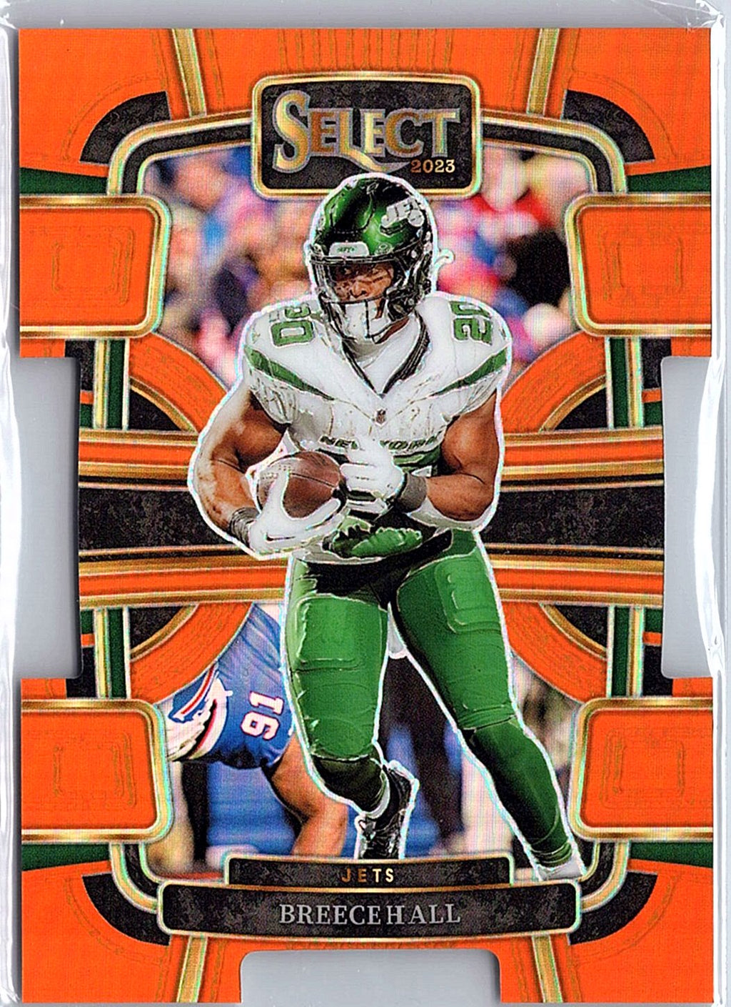 2023 Panini Select #77 Breece Hall Orange Prizms Die Cuts #/499