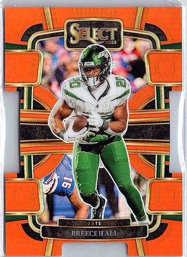 2023 Panini Select #77 Breece Hall Orange Prizms Die Cuts #/499
