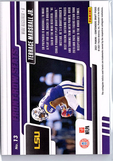 2021 Panini Draft Picks Terrace Marshall Jr. Front-Row Seats Cracked Ice /23