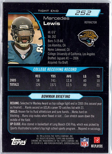 2006 Bowman Chrome #252 Marcedes Lewis Refractors