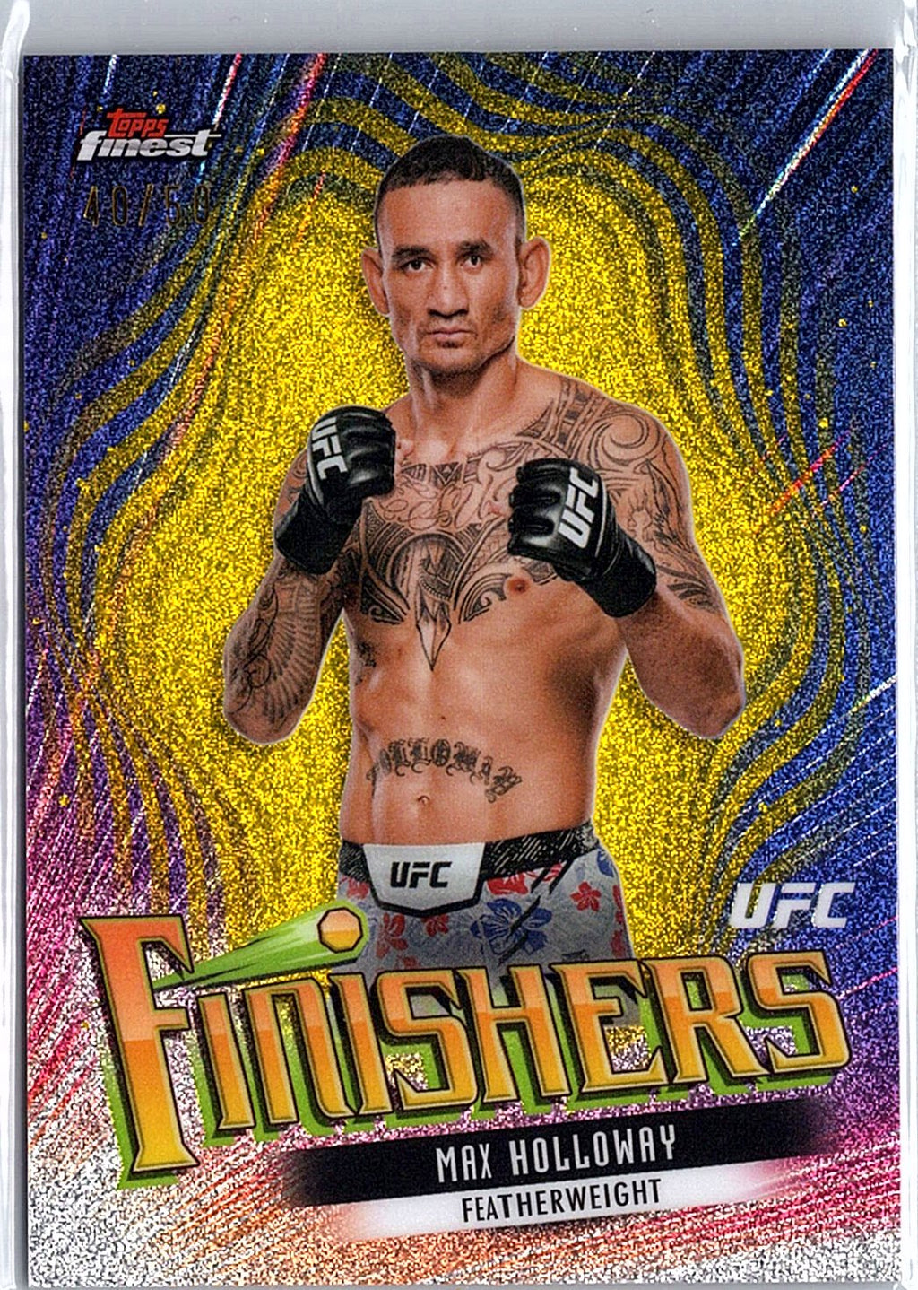 2024 Topps Finest UFC #FIN-1 Max Holloway Finishers Gold Refractors #/50