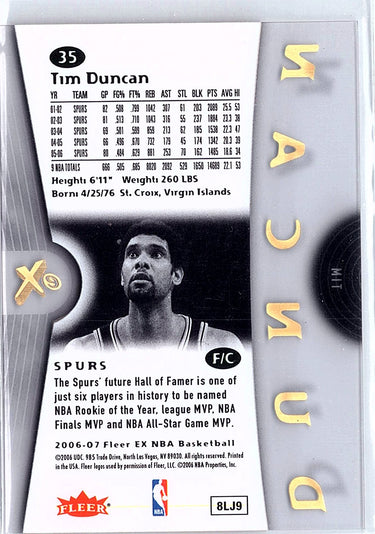 2006-07 E-X #35 Tim Duncan