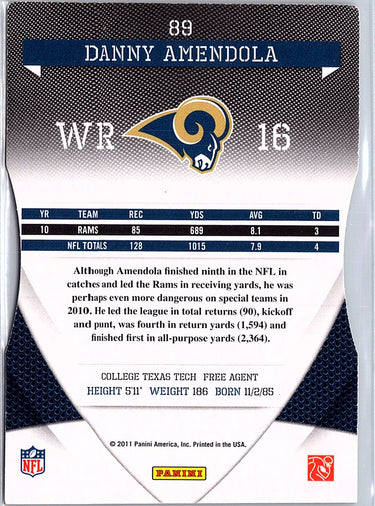 2011 Donruss Elite #89 Danny Amendola Status #/16
