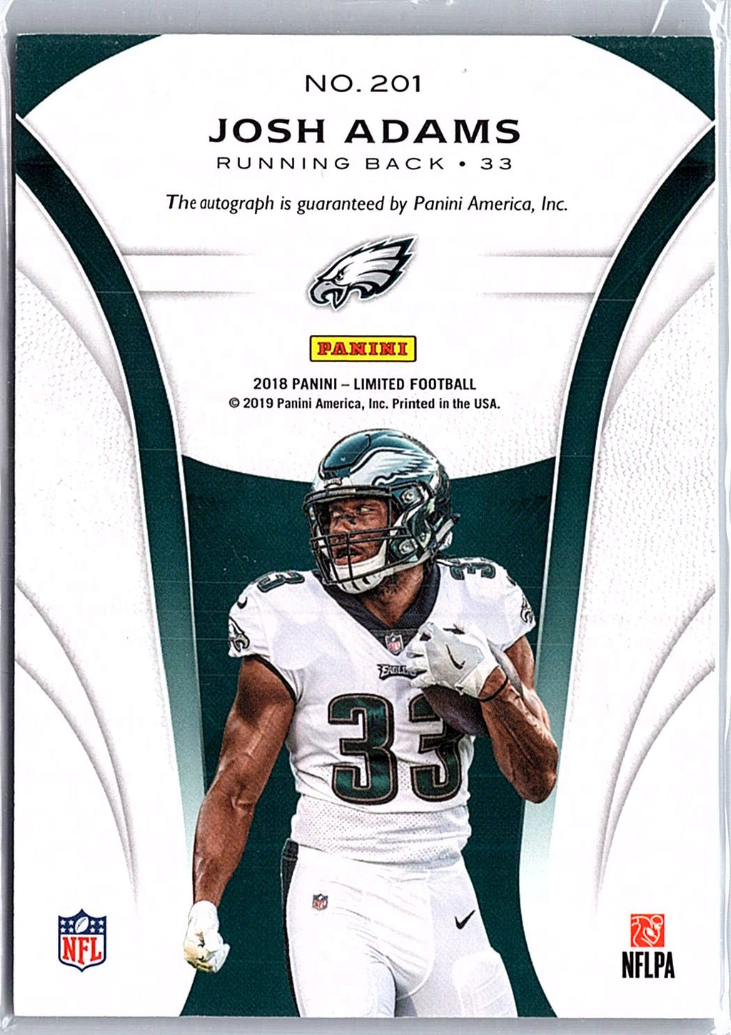 2018 Panini Limited #201 Josh Adams Gold Spotlight #/25  Auto RC