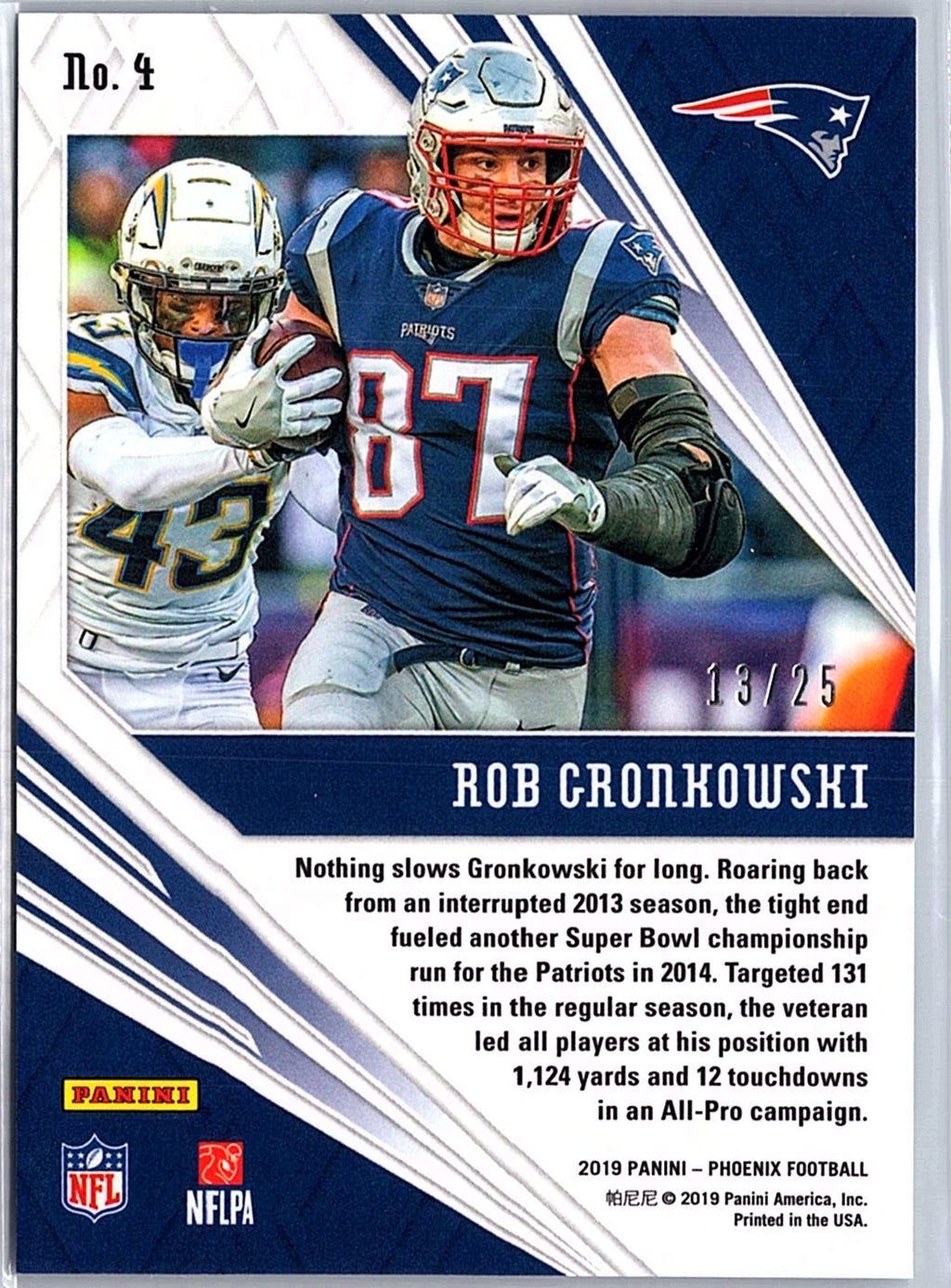 2019 Panini Phoenix #4 Rob Gronkowski Comeback Green #/25