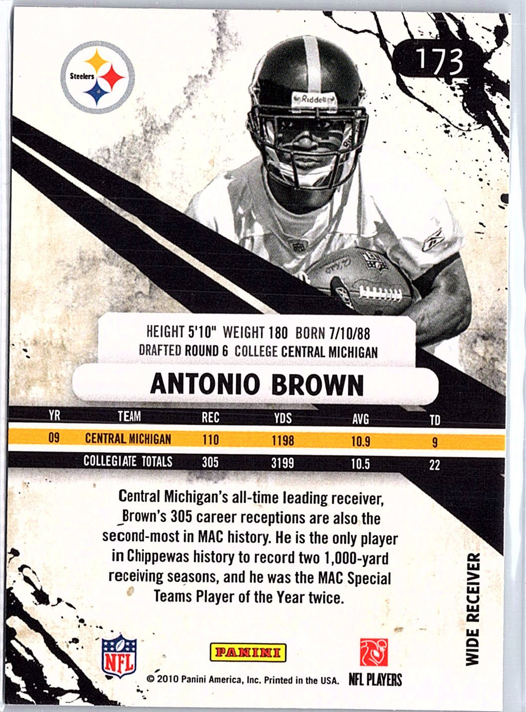 2010 Panini Rookies & Stars Longevity #173 Antonio Brown