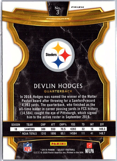2019 Panini Select #3 Devlin Hodges Silver Prizm