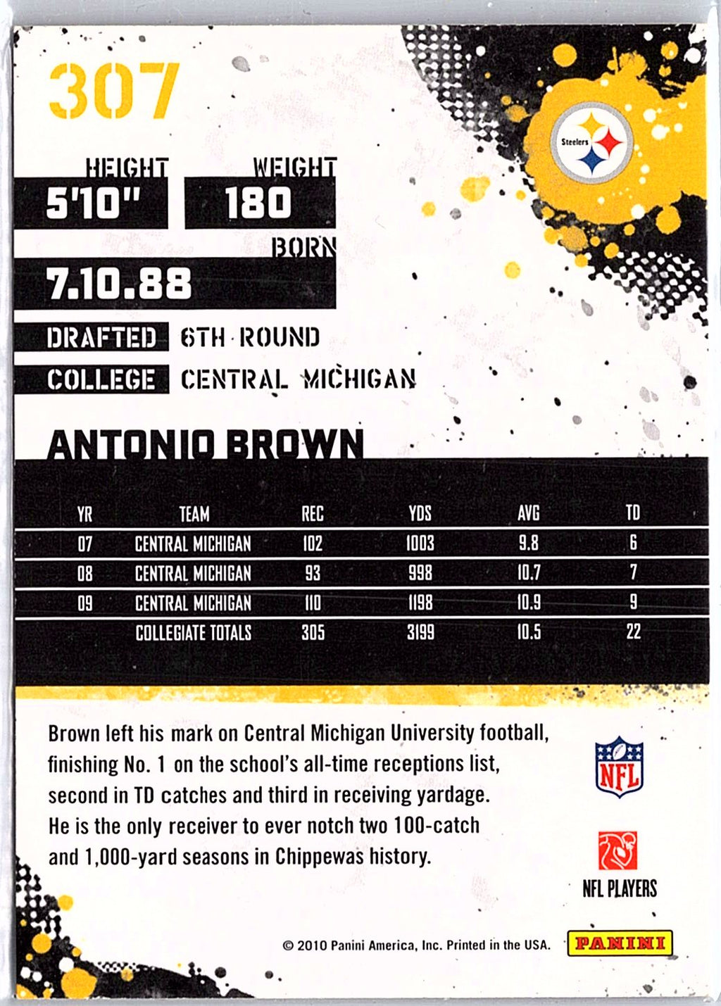 2010 Score #307 Antonio Brown