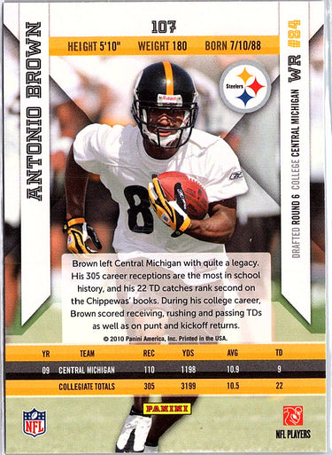 2010 Panini Epix #107 Antonio Brown