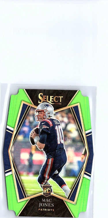 2021 Panini Select #151 Mac Jones Neon Green Prizm Die Cut #/349