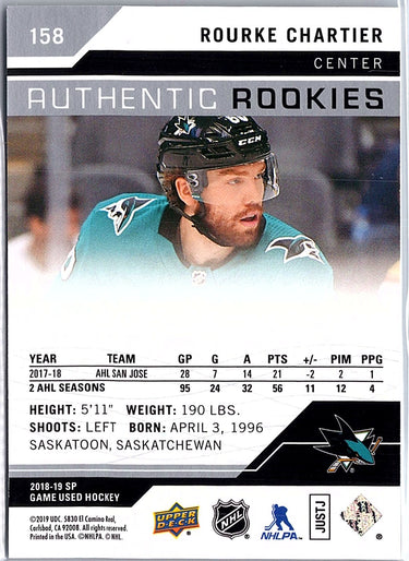 2018-19 SP Game Used #158 Rourke Chartier #/60