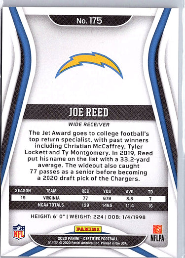 2020 Panini Certified #175 Joe Reed Mirror Purple #/10