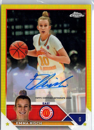 2023 Topps Chrome McDonald's All American Emma Risch Auto Yellow Refractor #/75