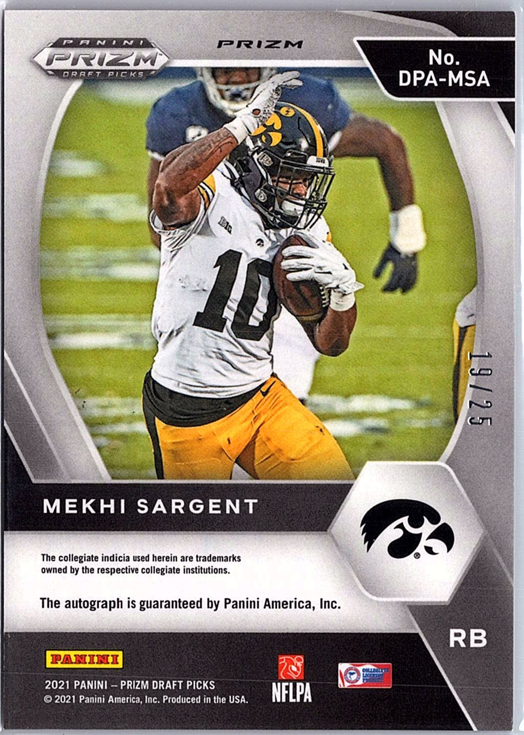 2021 Panini Prizm Draft Picks Mekhi Sargent Draft Picks Auto Red Circles #/25