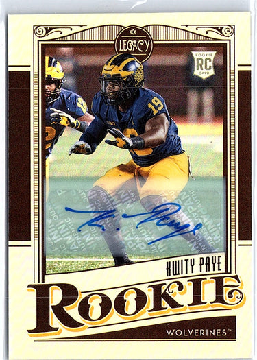 2021 Panini Legacy #181 Kwity Paye Rookies Premium Penmanship Silver