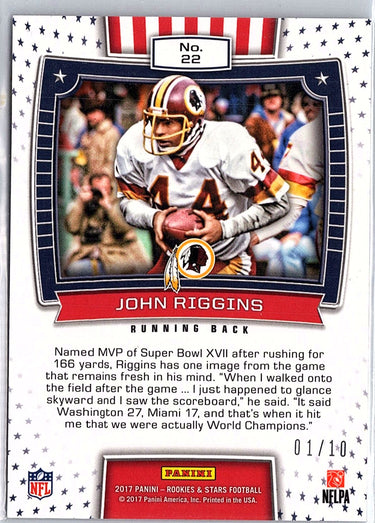2017 Panini Rookies & Stars #22 John Riggins Great American Heroes Gold #/10