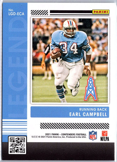 2021 Panini Contenders #LGD-ECA Earl Campbell Legendary Contenders /99