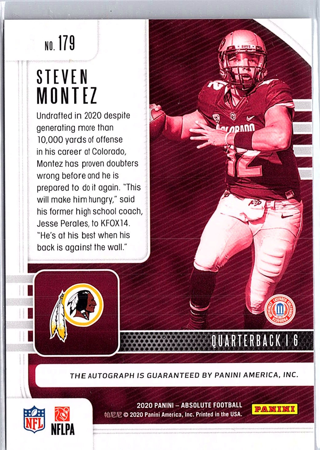 2020 Panini Absolute #179 Steven Montez Signature Rookies