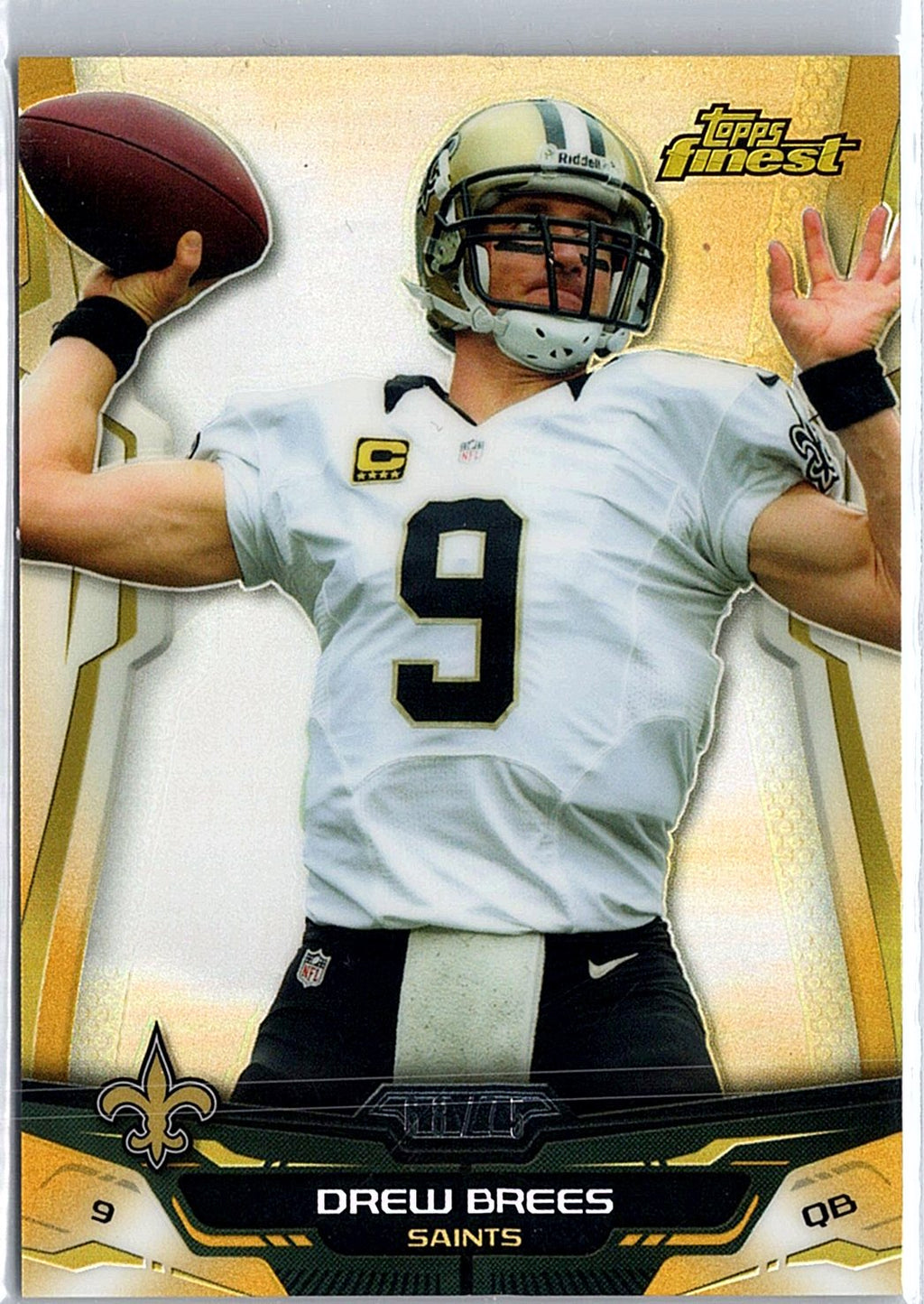2014 Finest #24 Drew Brees Gold Refractors #/75