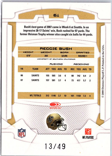 2008 Leaf Rookies & Stars #61 Reggie Bush Longevity Gold #/49