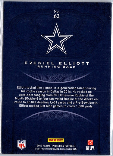 2017 Panini Crown Royale #62 Ezekiel Elliott Platinum #/49