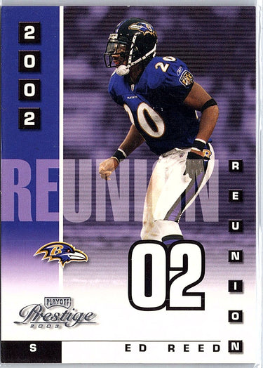2003 Playoff Prestige #R-28 Ed Reed 2002 Reunion #/2002