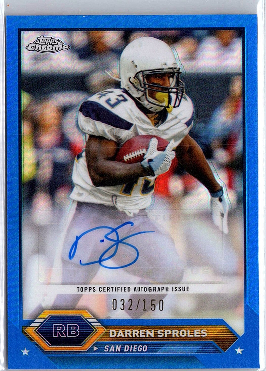 2023 Topps Chrome #TCA-DS Darren Sproles Auto Blue Refractor #/150