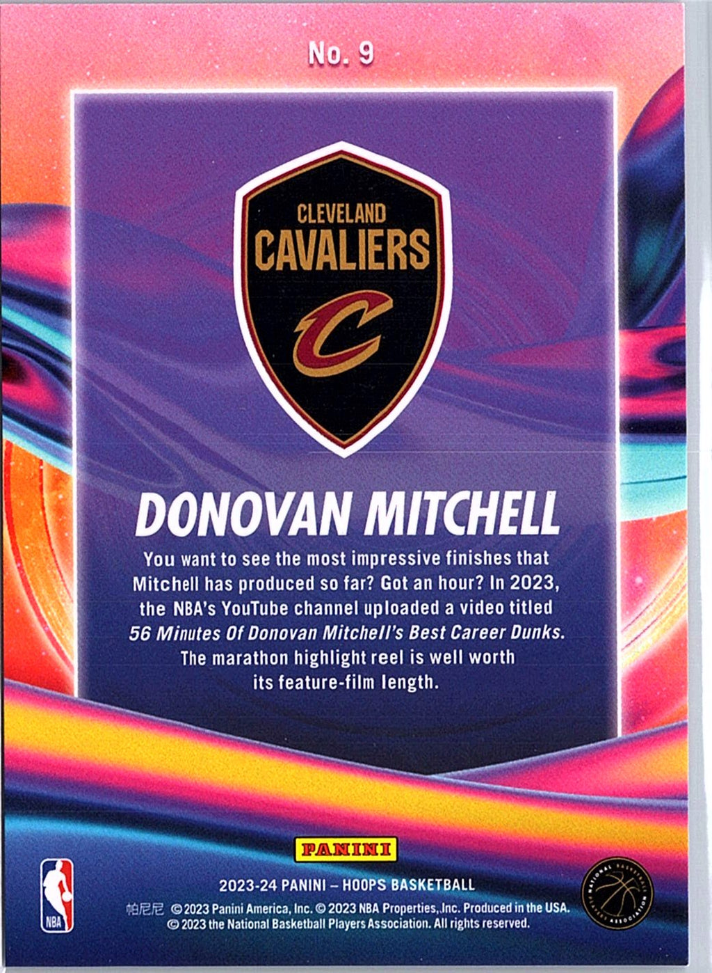 2023-24 Hoops #9 Donovan Mitchell Anti Gravity Artist Proof #/25
