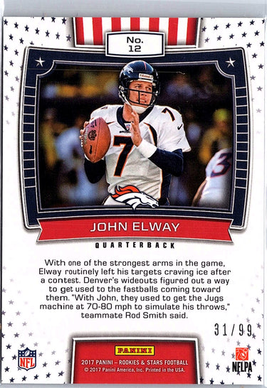 2017 Panini Rookies & Stars #12 John Elway Great American Heroes Red #/99