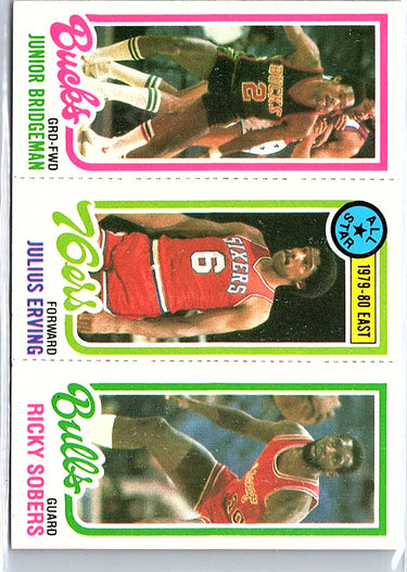 1980-81 Topps #1 49 146 Junior Bridgeman Julius Erving Ricky Sobers AS, CL