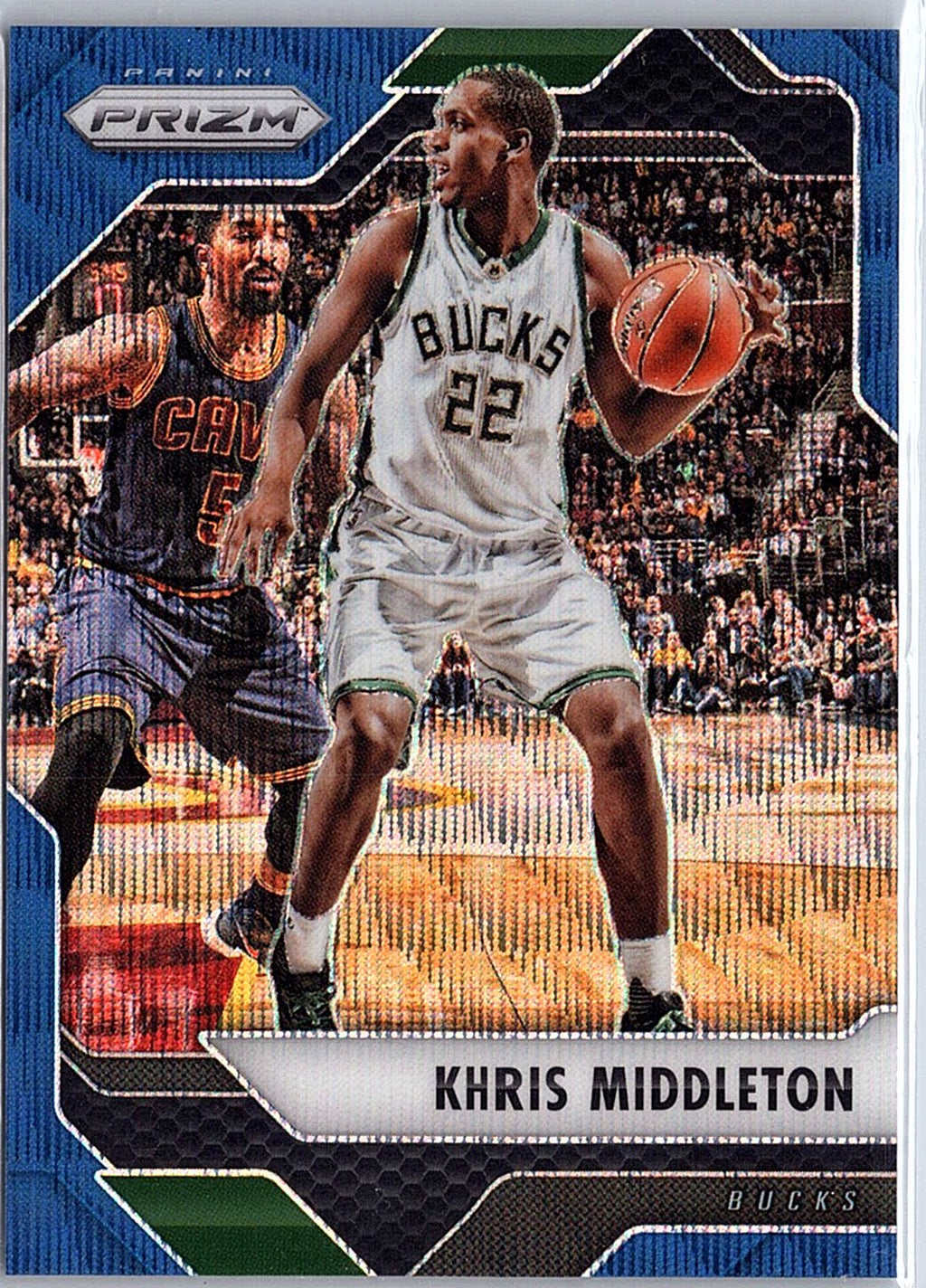 2016-17 Panini Prizm #12 Khris Middleton Blue Wave Prizms #/99