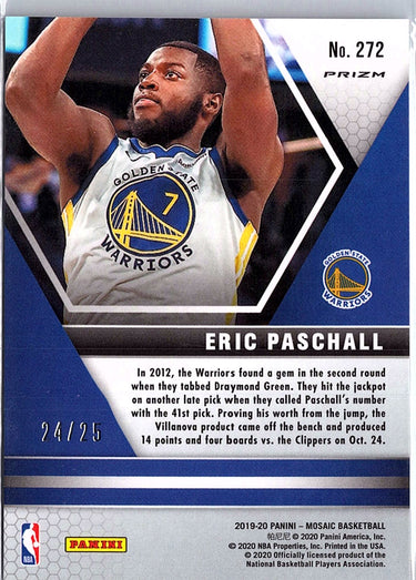 2019-20 Panini Mosaic #272 Eric Paschall White Prizm #/25