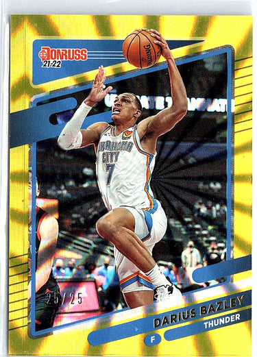 2021-22 Donruss #17 Darius Bazley Holo Yellow Laser #/25