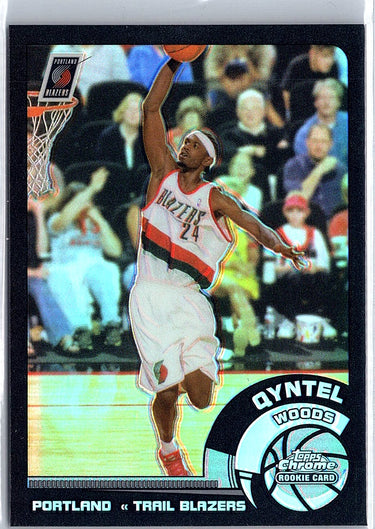 2002-03 Topps Chrome #140 Qyntel Woods Refractors Black Border #/99