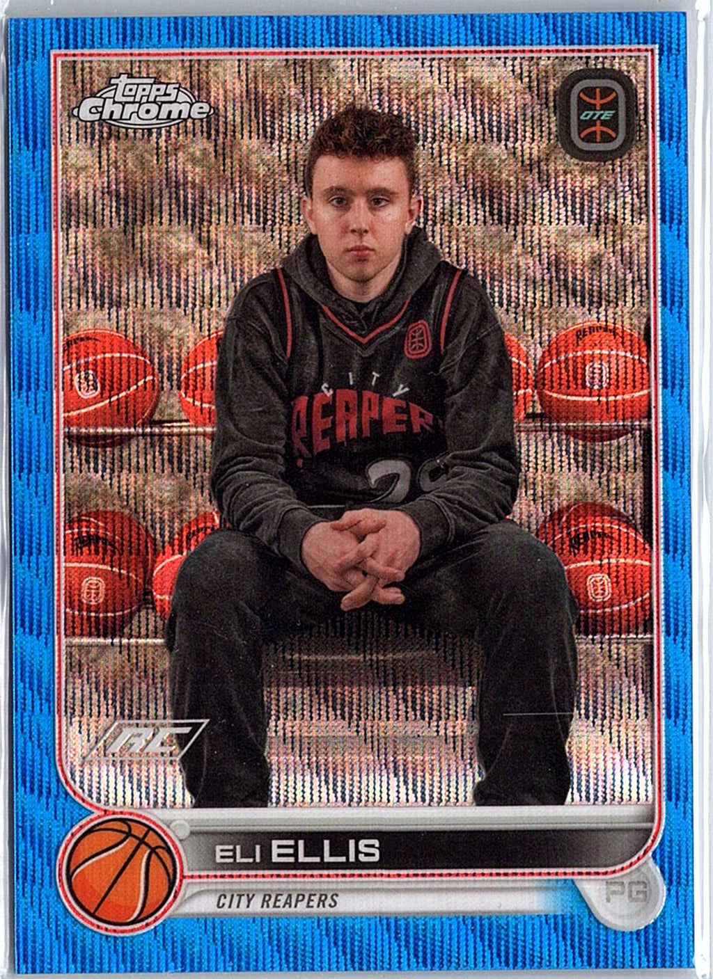 2022-23 Topps Chrome Overtime Elite #30 Eli Ellis Blue Wave #/99