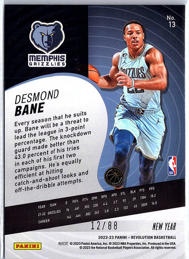 2022-23 Panini Revolution #13 Desmond Bane Chinese New Year Emerald #/88