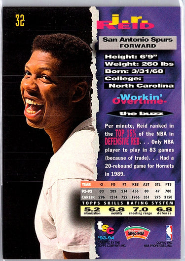 1993-94 Stadium Club #32 J.R. Reid First Day Issue